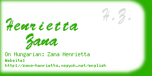 henrietta zana business card